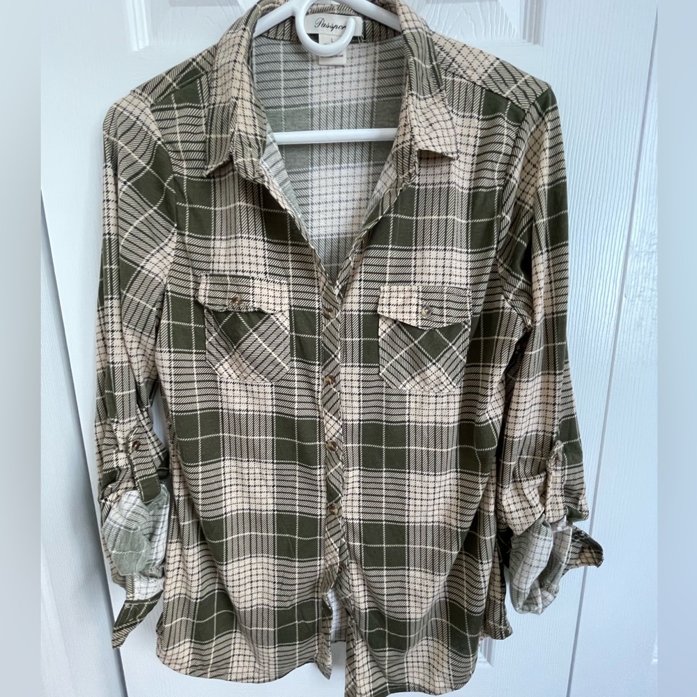 Passport Polyester Button down Shirt -3x$30 DEAL-